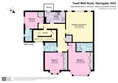 Floor plan of the spacious 3-bedroom apartment layout.