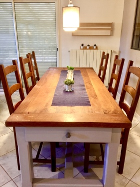 solid oak dining table for 8 people