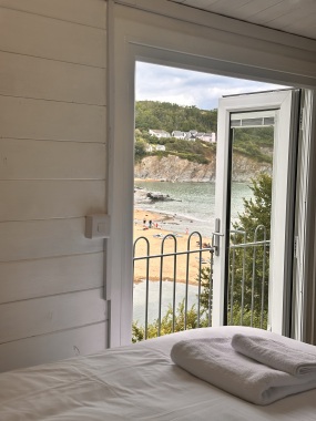 View of Aberporth Beach from Cabin 
