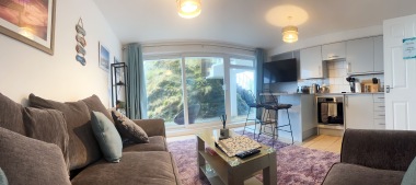 panoramic from comfy corner sofa 