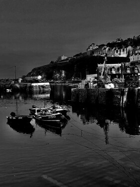 Mevagissey Harbour at night