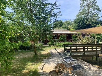Pond, garden and lodge views