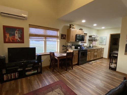 Kitchen and sitting area, small dinette