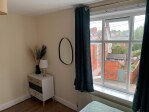 Spacious west facing bedroom with super king bed upstairs