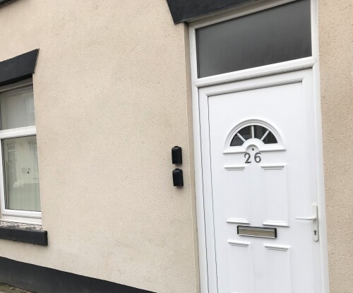 Welcoming and secure front door with self check-in lockbox