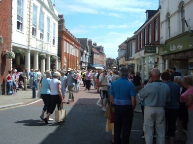 A bustling Hythe Town Centre 