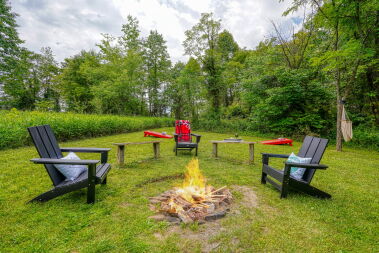 Fire pit with perfect stargazing chairs