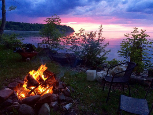 Down by the water a 2nd wood fire pit provides a great sunset view!  