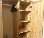 In each room: Microwave, plates, bowls, cutlery, tea, coffee, sugar, biscuits, kettle, mugs, drinking glasses