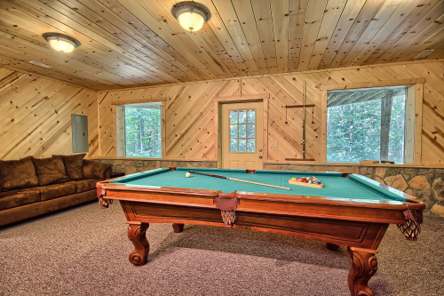 Side View of Pool Table, Lower Level, Double Pine Lodge