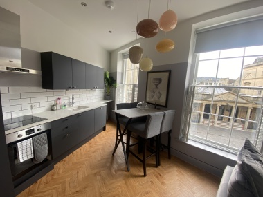 dining area with view