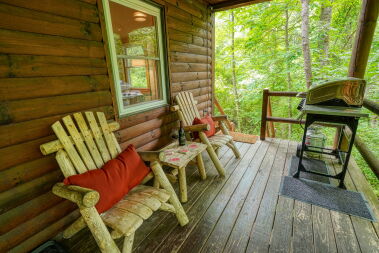 Outdoor deck with propane grill