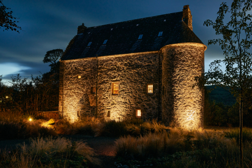 Kilmartin Castle - The castle lit up in the evenings