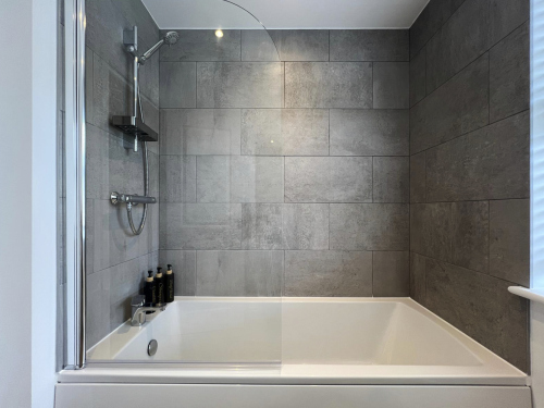 Clean and stylish bathroom for your convenience.