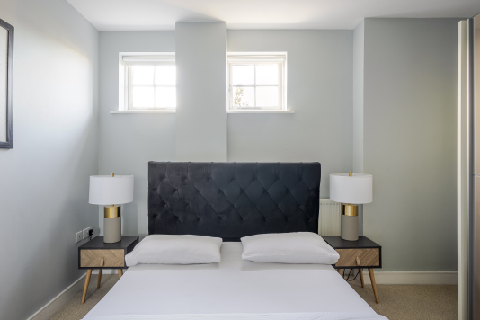 Retreat to this serene and stylish bedroom, designed for ultimate comfort and relaxation. With plush bedding, elegant décor, and soft ambient lighting, it offers a peaceful, luxurious haven to unwind and recharge.