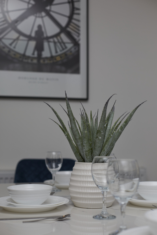 A comfortable dining space, perfect for family meals or casual dining