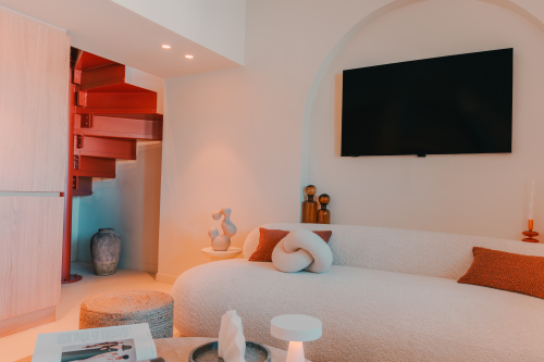 Salon cuisine vue sur le Vieux Port