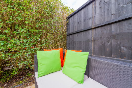 Private outdoor space to relax in the sunshine with access to external sockets for working outside