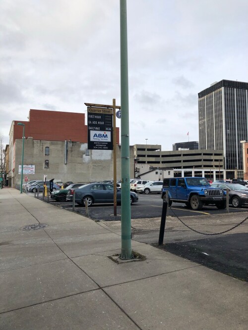 Paid Parking diagonally across the street