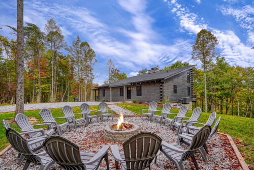 3-Fire pit with adirondack chairs