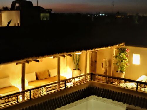 The terrace pergola by night (seen from the over terrace)