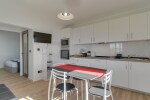 Full equipped kitchen, open kitchen with living room and a sofa bed for 1 person.