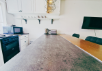 Kitchen: Kettle, toaster and microwave