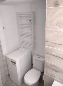 machine à laver dans la salle d'eau