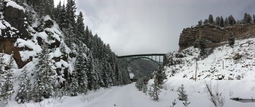 Red Cliff Train Track & Bridge in Winter