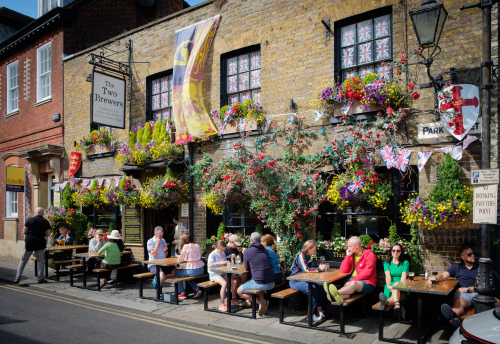 The charming and quirky Two Brewers Pub, close to the Long Walk, Windsor.