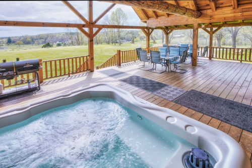 Enjoy our over-sized deck and eight-person hot tub.