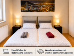 Bedroom with double bed (1,8 x 2m) - Reversible mattresses with firmer and softer sleeping side; Towels & Bedsheets are provided