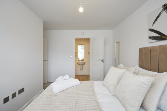 Soft linens and comfortable bedding for maximum relaxation.