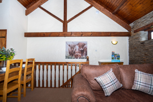 Soaring Vaulted A-Frame Ceiling - The apex of The Wheel House's original timber roof structure — one of the most dramatic and characterful spaces on the estate
