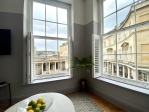 view from lounge to Roman Bath King's & Queen's entrance