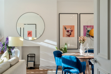 Beautifully curated interiors showcasing the dining space