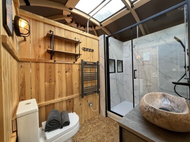 Enclosed shower area