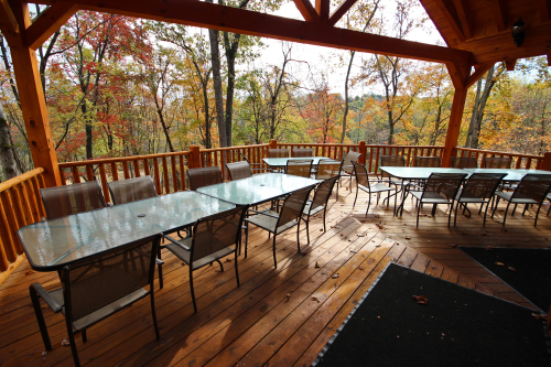 More Outdoor Dining Tables, Back Main Deck, Majestic Oaks Lodge