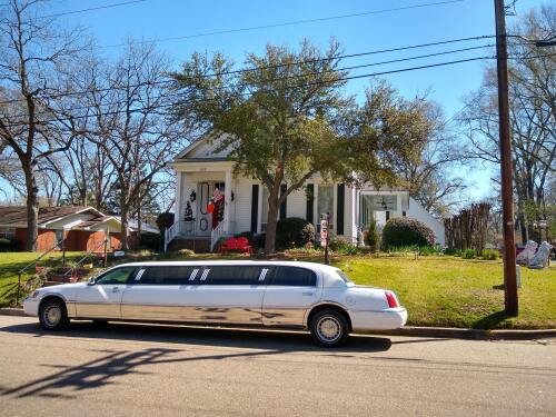 Limousine parked in front of The Claiborne House