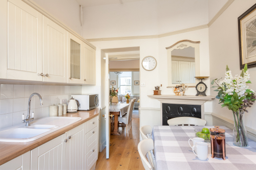 Kitchen- fully equipped with all appliances including dishwasher, hob, oven, microwave. Tea and coffee are provided. Perfect for preparing a lay breakfast or a fine feast.