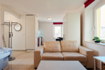 sofa, studio kitchen