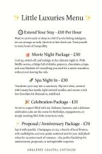 Optional extras menu