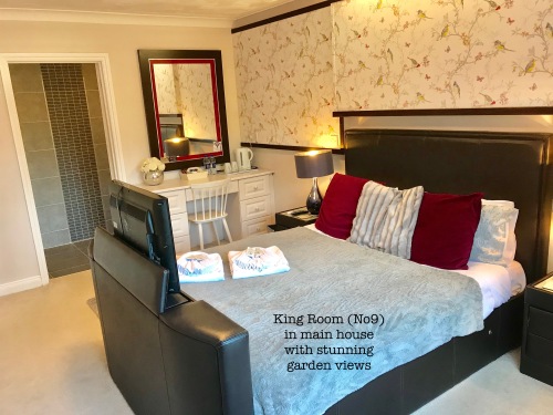 King with pop up TV & garden views en suite (room 9)