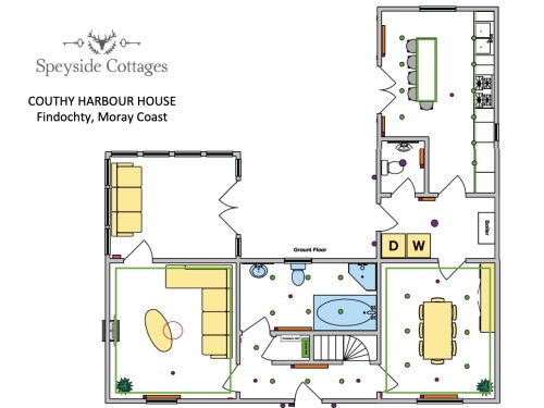 Couthy Harbour House - Ground Floor with great socialising space