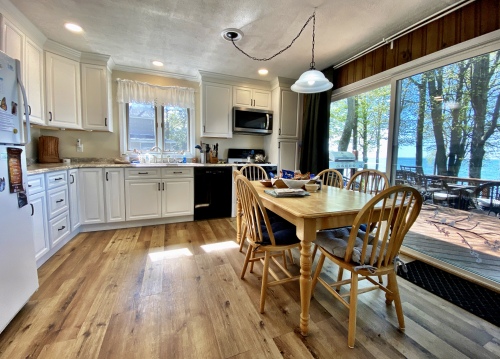 Newly redone kitchen with great view. 
