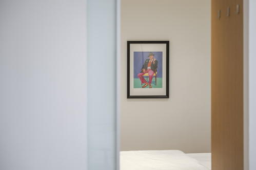 Luxurious large bedroom with a comfortable bed