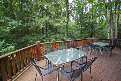Back Deck, looking north, with Outdoor Tables