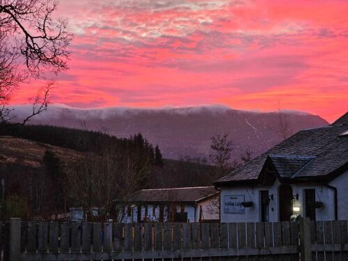 Sunset over the property