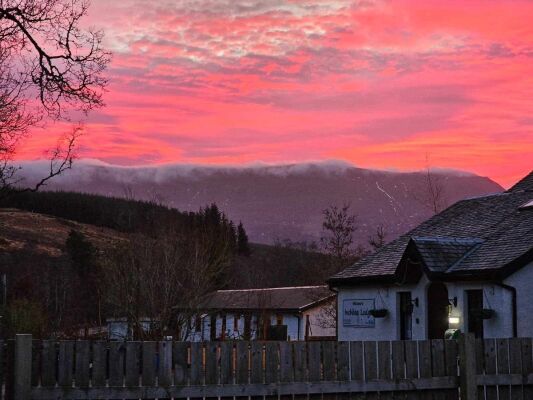 Sunset over the property