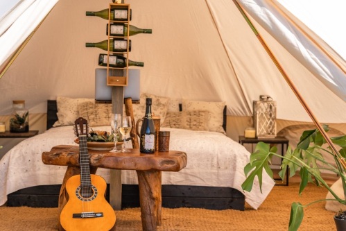 Interior of bell tent 